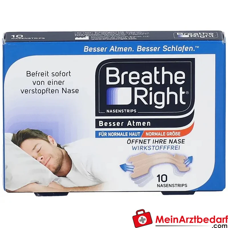 Besser Atmen Breathe Right Nasenpflaster Normal beige 10 Stück