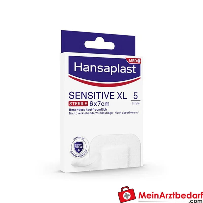 Hansaplast Sensitive Wundverband steril 6 x 7 cm XL, 5 Stück