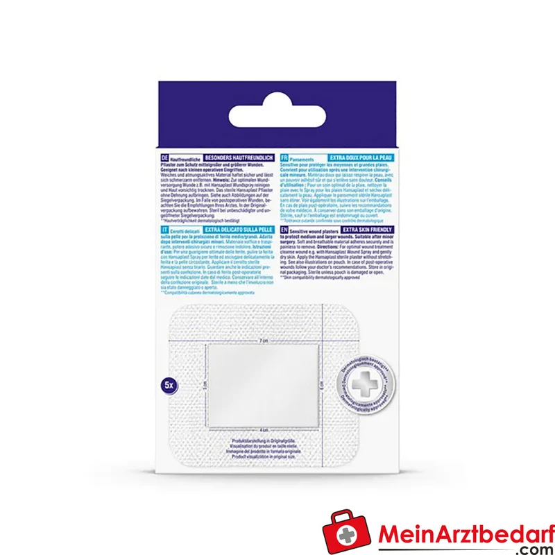 Hansaplast Sensitive Wundverband steril 6 x 7 cm XL, 5 Stück