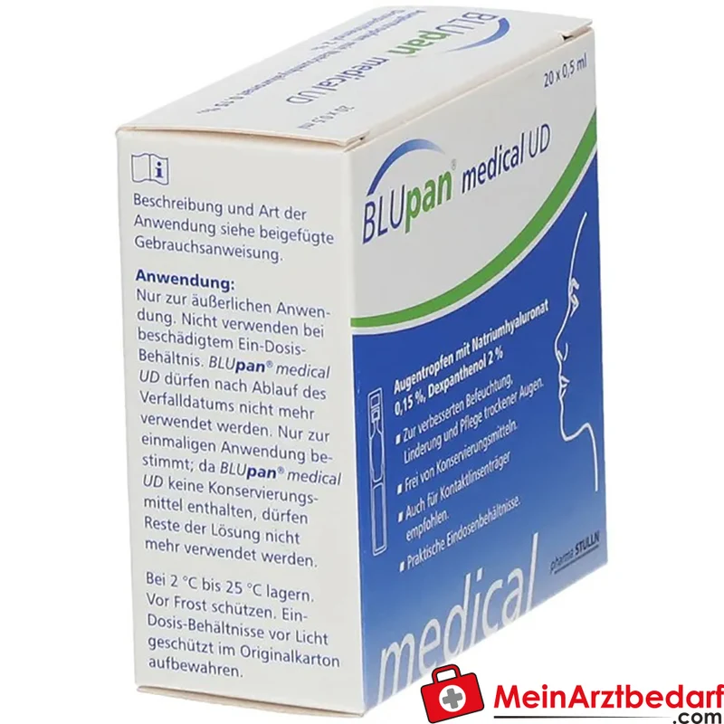 BLUpan medical UD Augentropfen 0,15% Natriumhyaluronat und 2% Dexpanthenol 20 x 0,5 ml