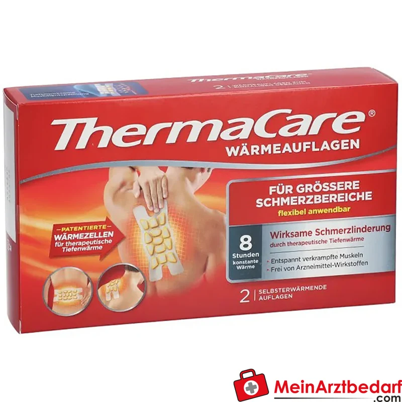 ThermaCare Wärmeauflagen für größere Schmerzbereiche 8 Std. Tiefenwärme Wärmepflaster 2 Stück