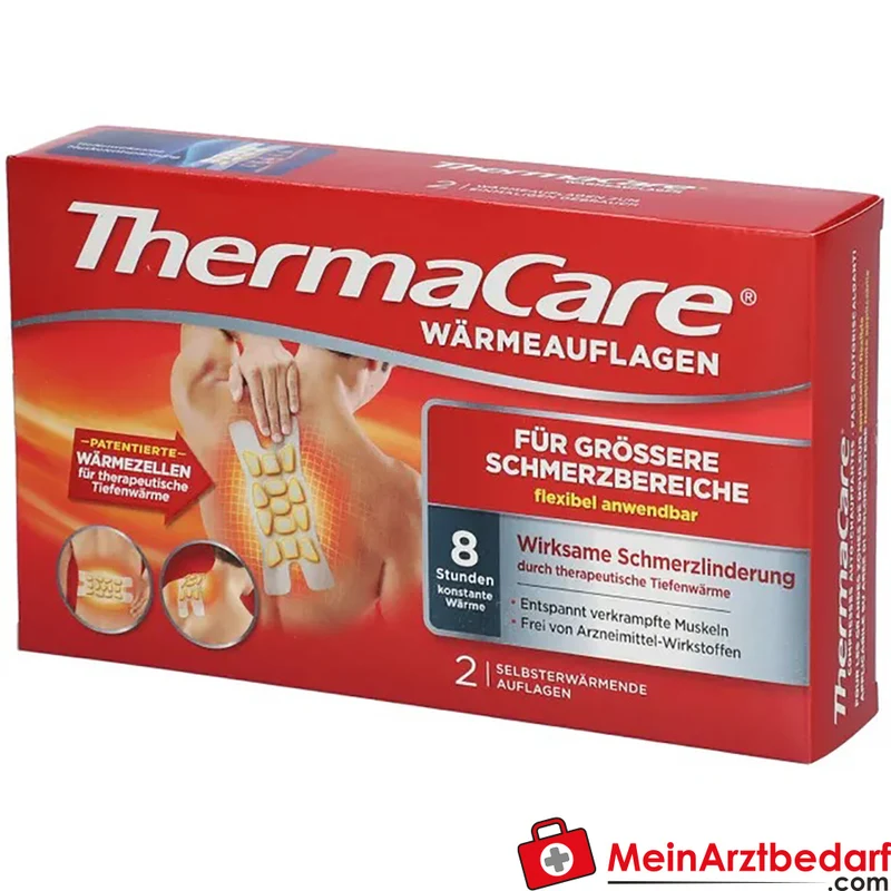 ThermaCare Wärmeauflagen für größere Schmerzbereiche 8 Std. Tiefenwärme Wärmepflaster 2 Stück