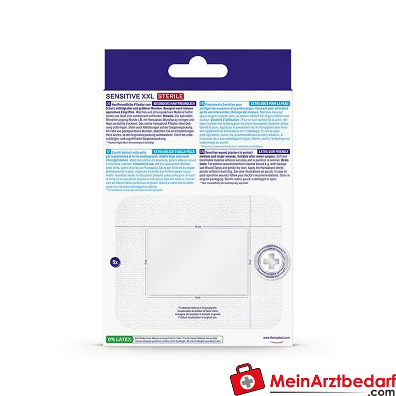 Hansaplast Sensitive XXL steriler Wundverband 8 x 10 cm, 5 Stück