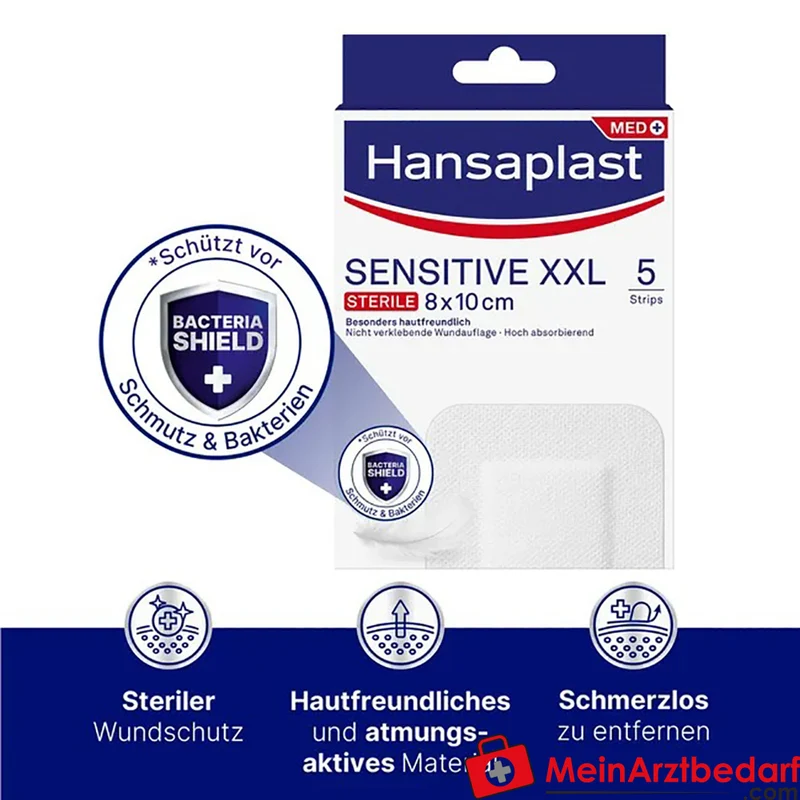 Hansaplast Sensitive XXL steriler Wundverband 8 x 10 cm, 5 Stück