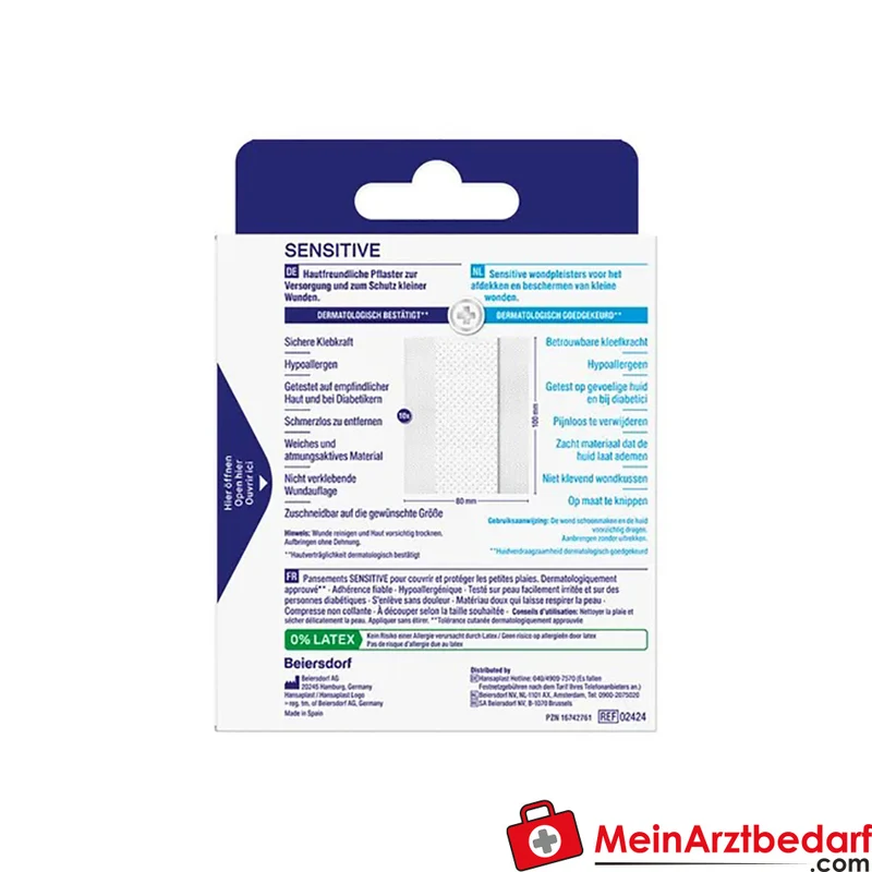 Hansaplast Sensitive Pflaster Meterware 1 m x 8 cm hypoallergen