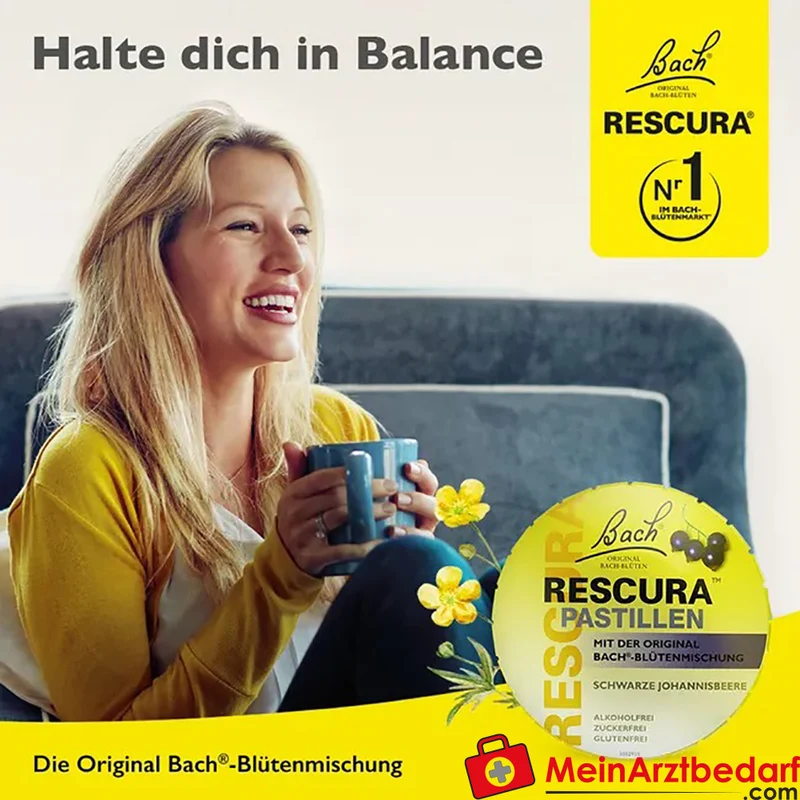Bach RESCURA Pastillen mit Original Bach‑Blütenessenzen Orange‑Holunder 50 g