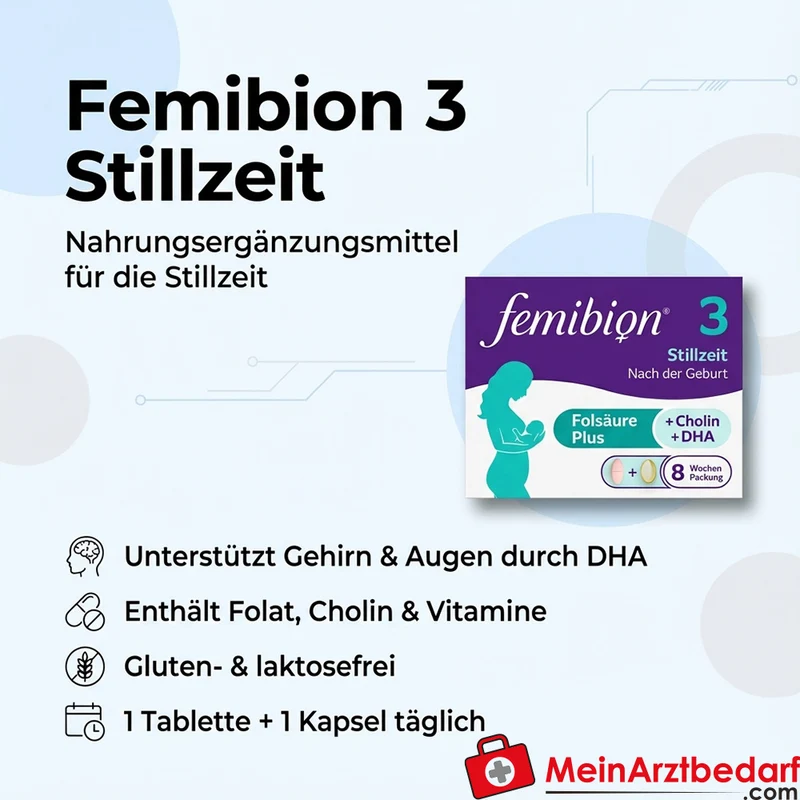 Femibion 3 Stillzeit Folat 400 µg + DHA Tabletten & Kapseln 56/56 St.