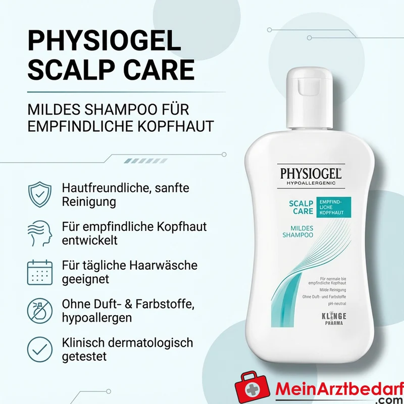 PHYSIOGEL Scalp Care Mildes Shampoo 250 ml für empfindliche Kopfhaut