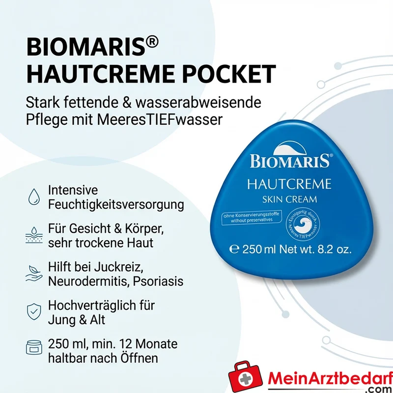 BIOMARIS Hautcreme Pocket stark fettend mit MeeresTIEFwasser Creme 250 ml