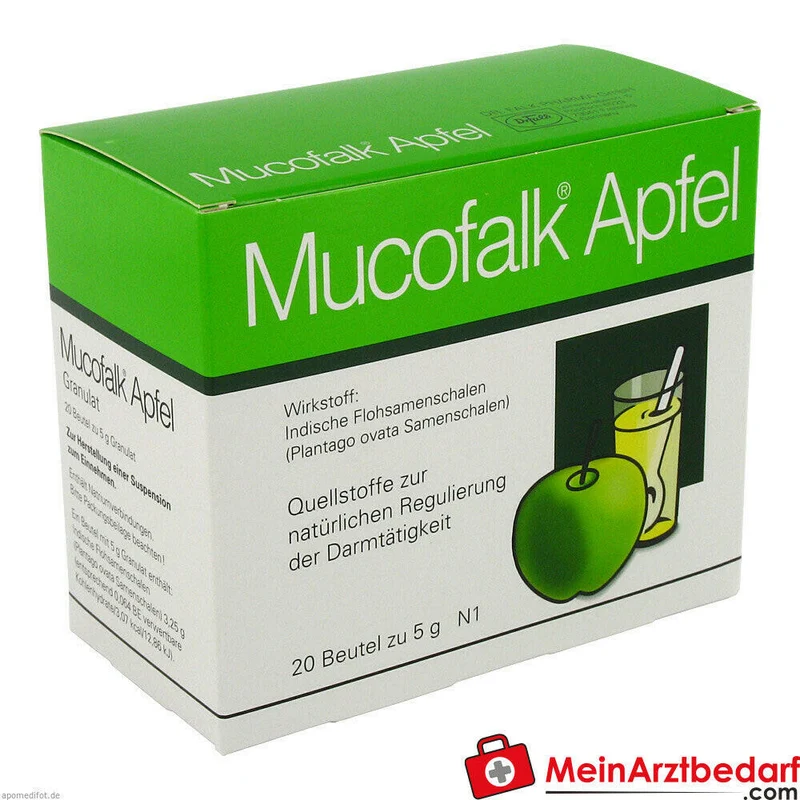 Mucofalk Apfel Granulat 3250 mg Indische Flohsamenschalen Portionsbeutel 20 St.