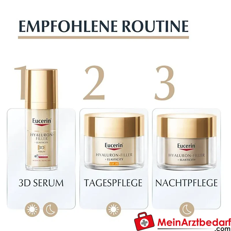 Eucerin HYALURON-FILLER + ELASTICITY Nachtcreme mit Hyaluronsäure und Thiamidol 50 ml