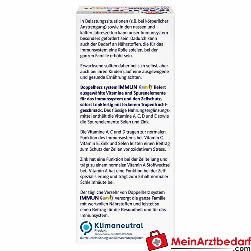 Doppelherz® system IMMUN Multivitamine family Vitamine A, C, D, E, Selen und Zink trinkfertig 250 ml
