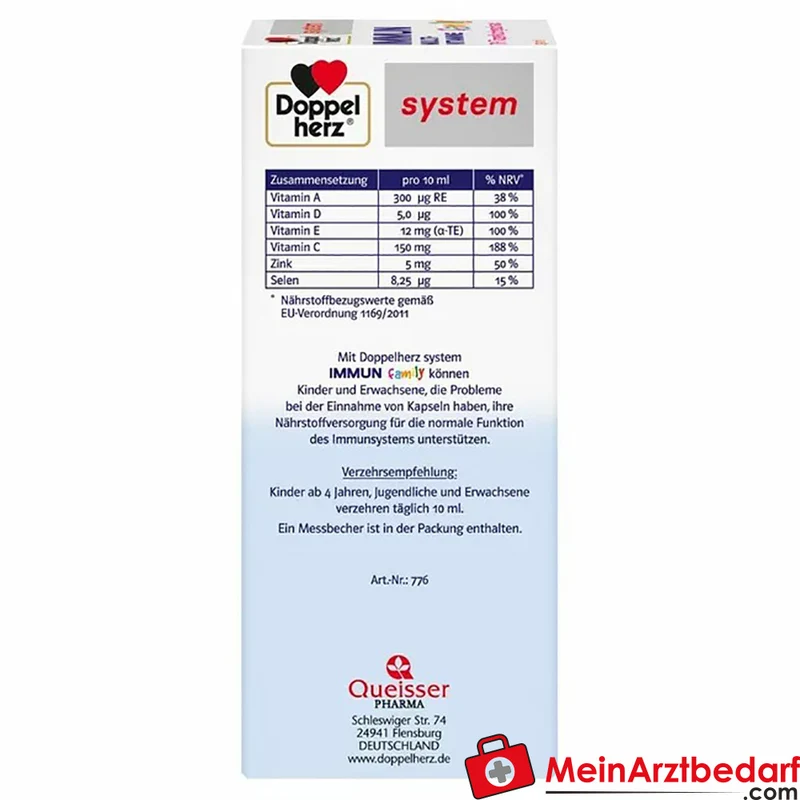 Doppelherz® system IMMUN Multivitamine family Vitamine A, C, D, E, Selen und Zink trinkfertig 250 ml
