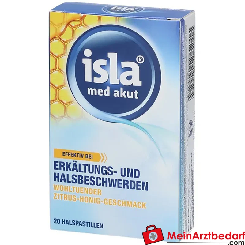 isla med akut Zitrus-Honig Halspastillen mit Hyaluronsäure & Isländisch Moos 20 St.