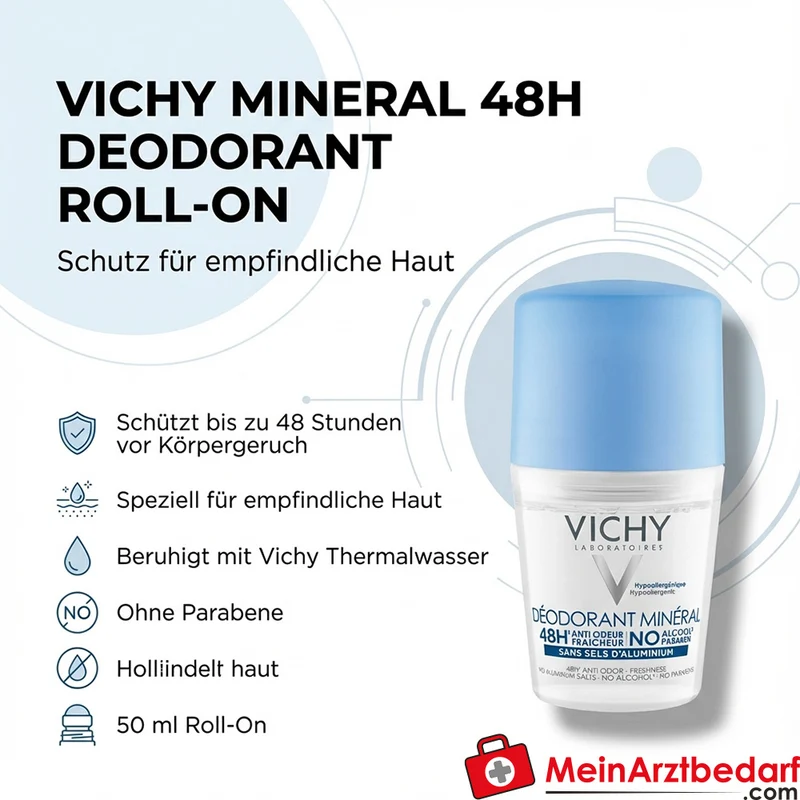 Vichy Mineral 48h Deodorant Roll-On für empfindliche Haut 50 ml