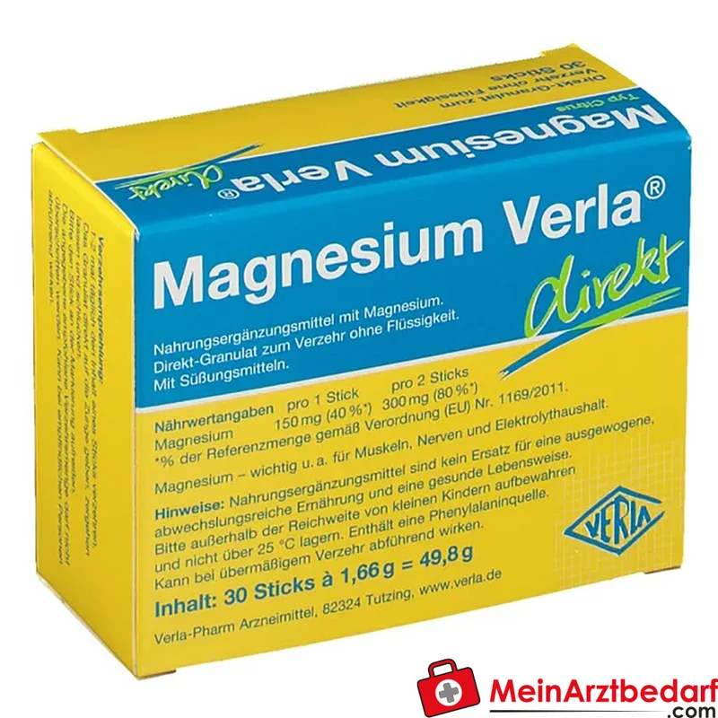 Verla Magnesium Citrus 150 mg (als Magnesiumcitrat) Direktsticks 30 Stück