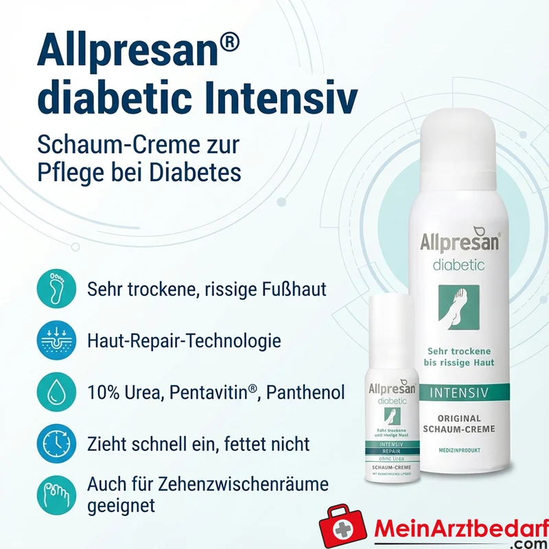 Allpresan Diabetic Intensiv Schaum-Creme 10% Urea 125 ml