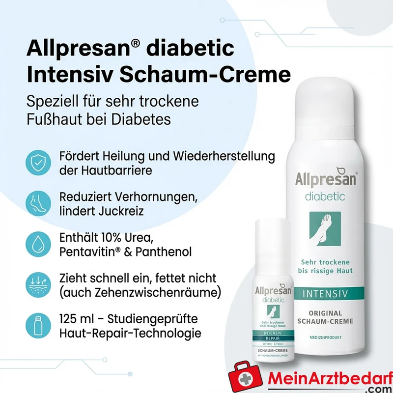 Allpresan Diabetic Intensiv Schaum-Creme 10% Urea 125 ml