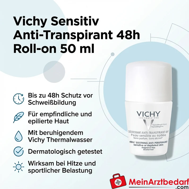 Vichy Sensitiv Anti-Transpirant 48h Dialuminiumchloridpentahydroxid Roll-on 50 ml