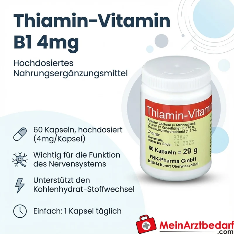 Thiamin Vitamin B1 4 mg Kapseln 60 Stück