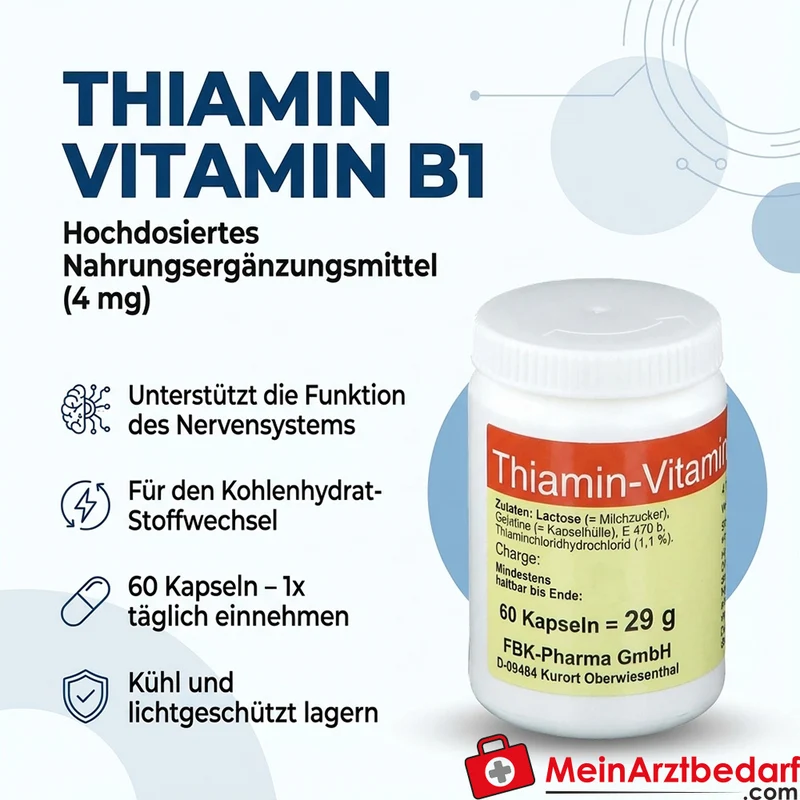 Thiamin Vitamin B1 4 mg Kapseln 60 Stück