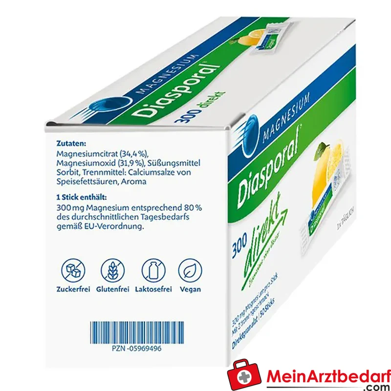 Diasporal Magnesium 300 mg Direktgranulat Sticks Zitrone 50 Stück