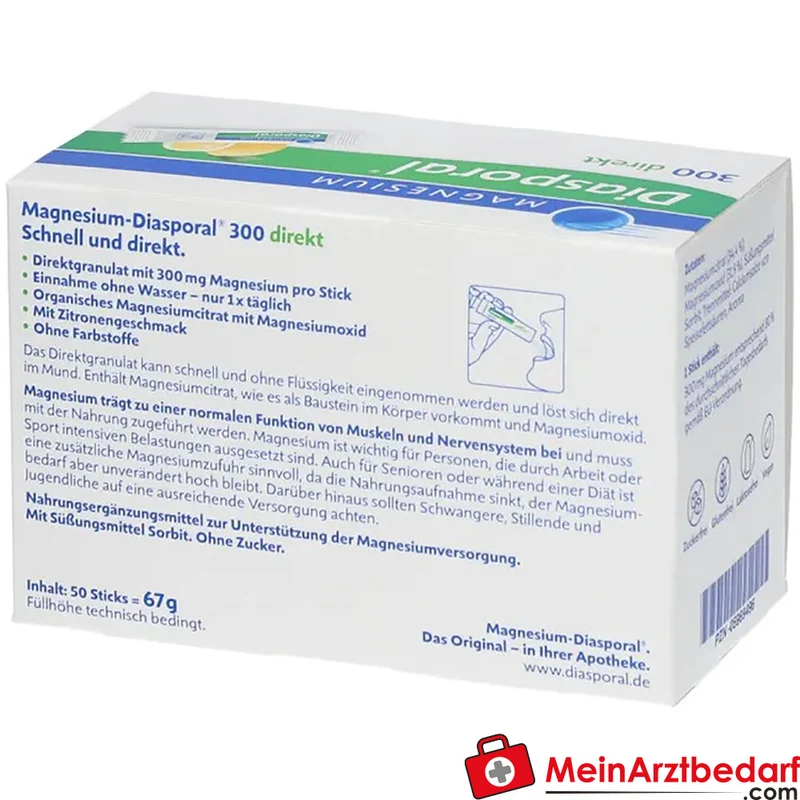Diasporal Magnesium 300 mg Direktgranulat Sticks Zitrone 50 Stück