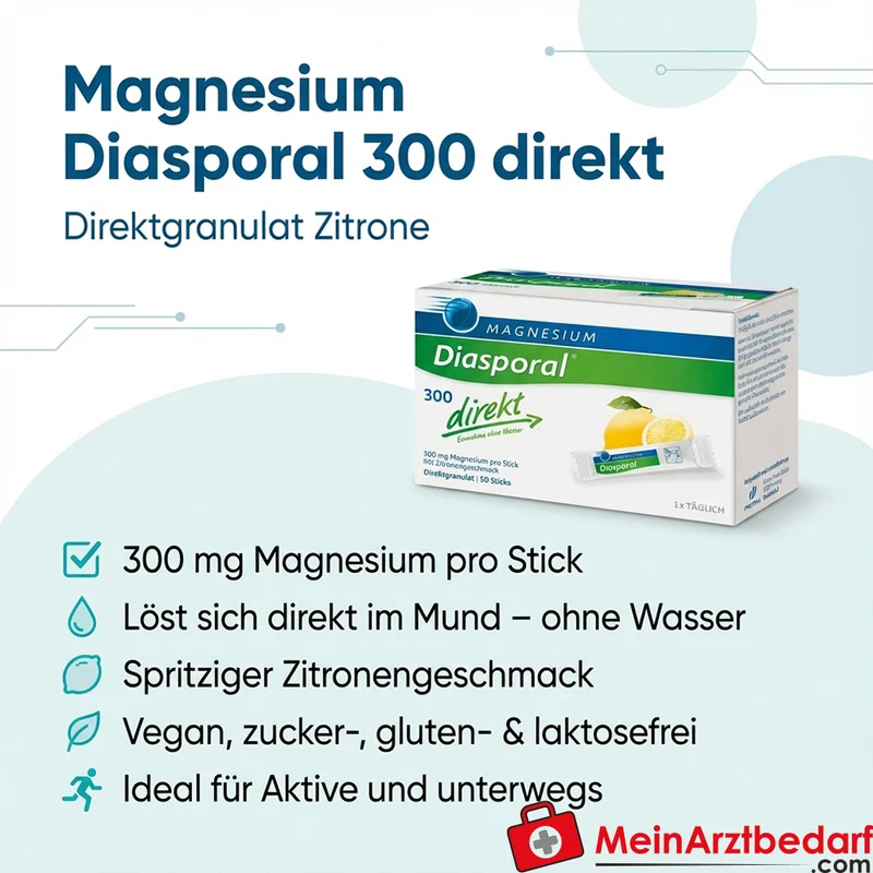 Diasporal Magnesium 300 mg Direktgranulat Sticks Zitrone 50 Stück