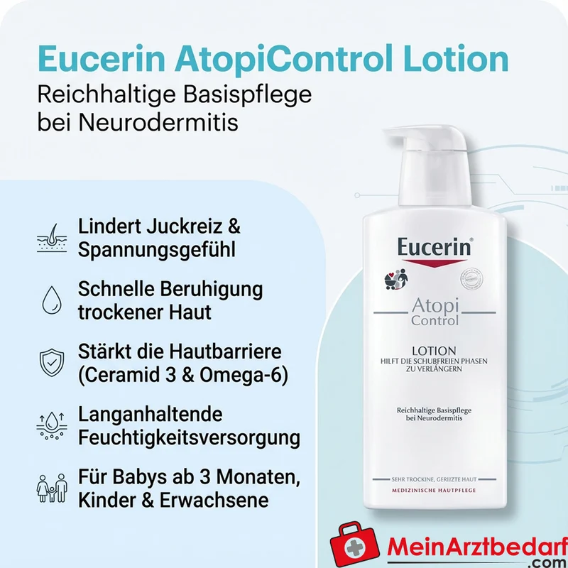 Eucerin AtopiControl Lotion mit Ceramid 3 400 ml – beruhigt bei Neurodermitis