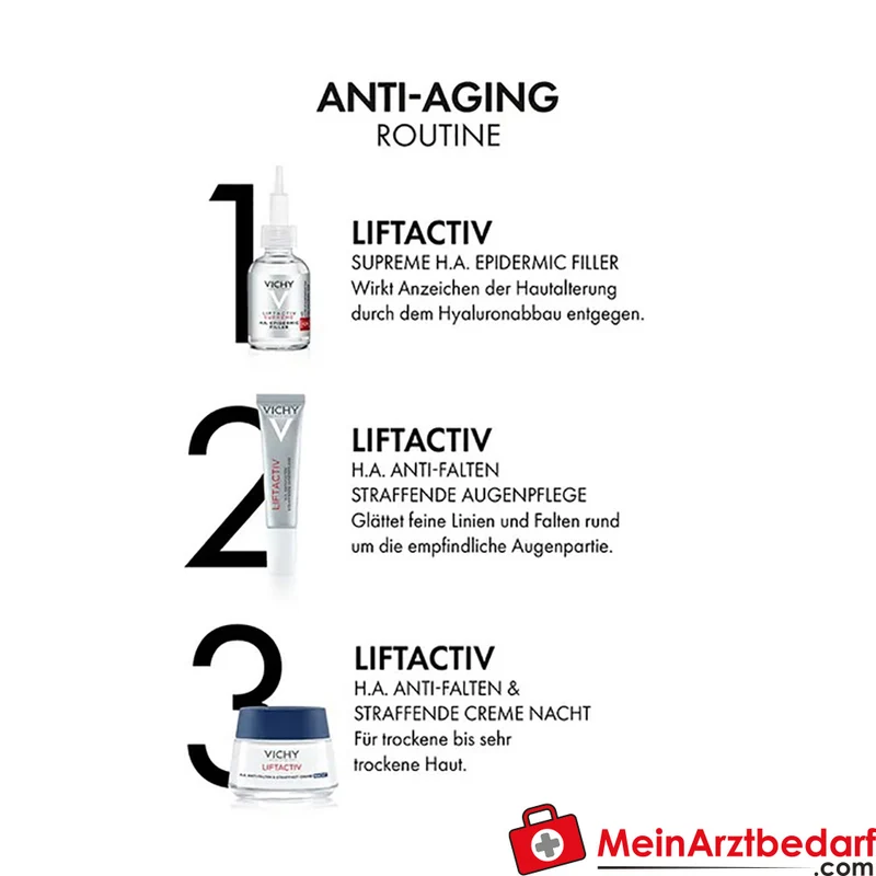 Vichy Liftactiv Hyaluron Anti-Falten Nachtcreme mit Hyaluronsäure 50 ml