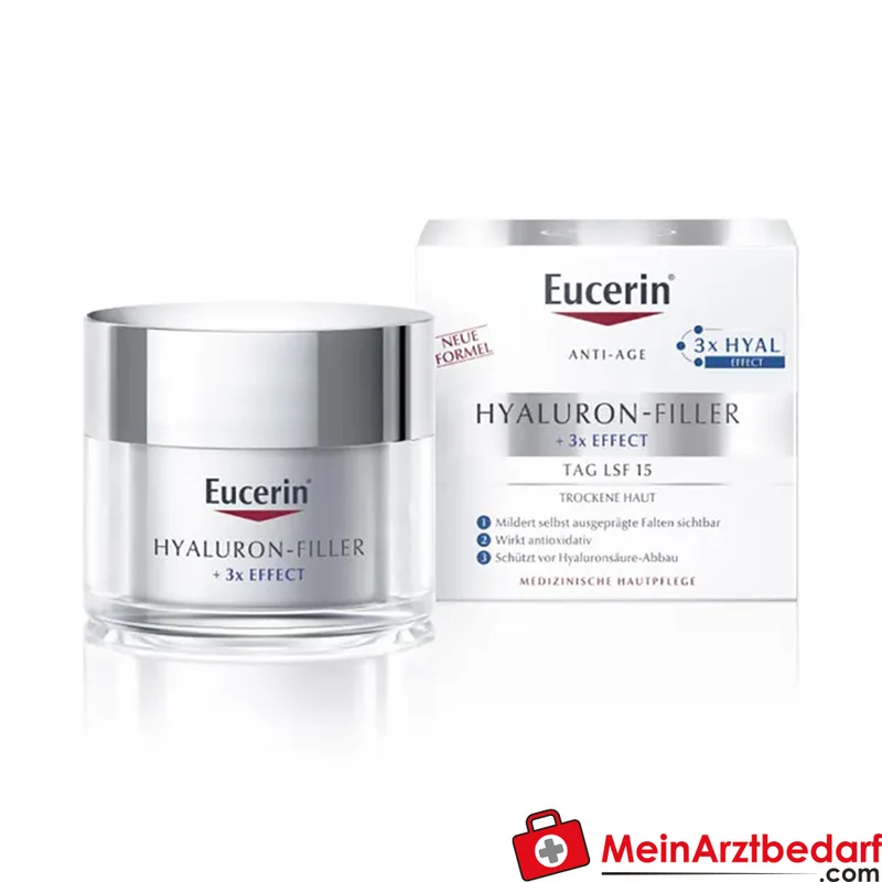 Eucerin Hyaluron-Filler Tagescreme mit Hyaluronsäure SPF 15 für trockene Haut 50 ml