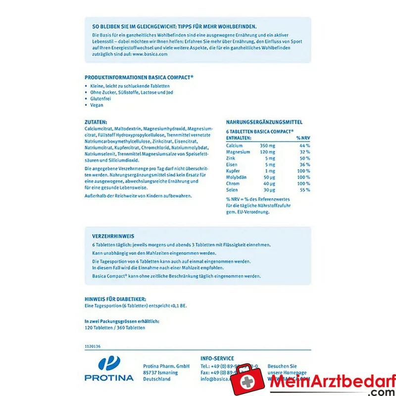 Basica Compact basische Tabletten mit Mineralstoffen und Spurenelementen 360 St.