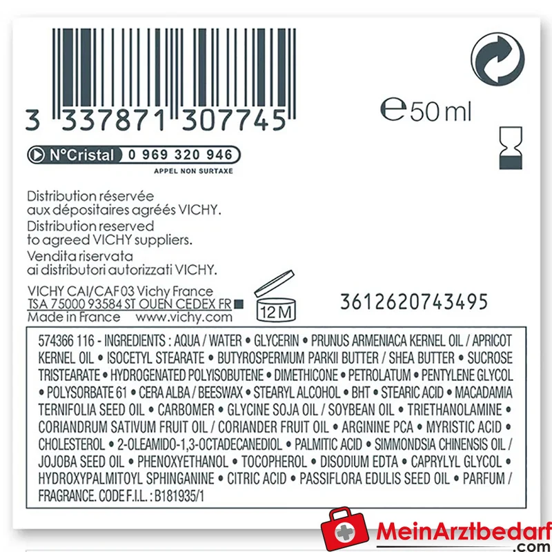 VICHY Nutrilogie 2 Gesichtscreme für sehr trockene Haut 50 ml