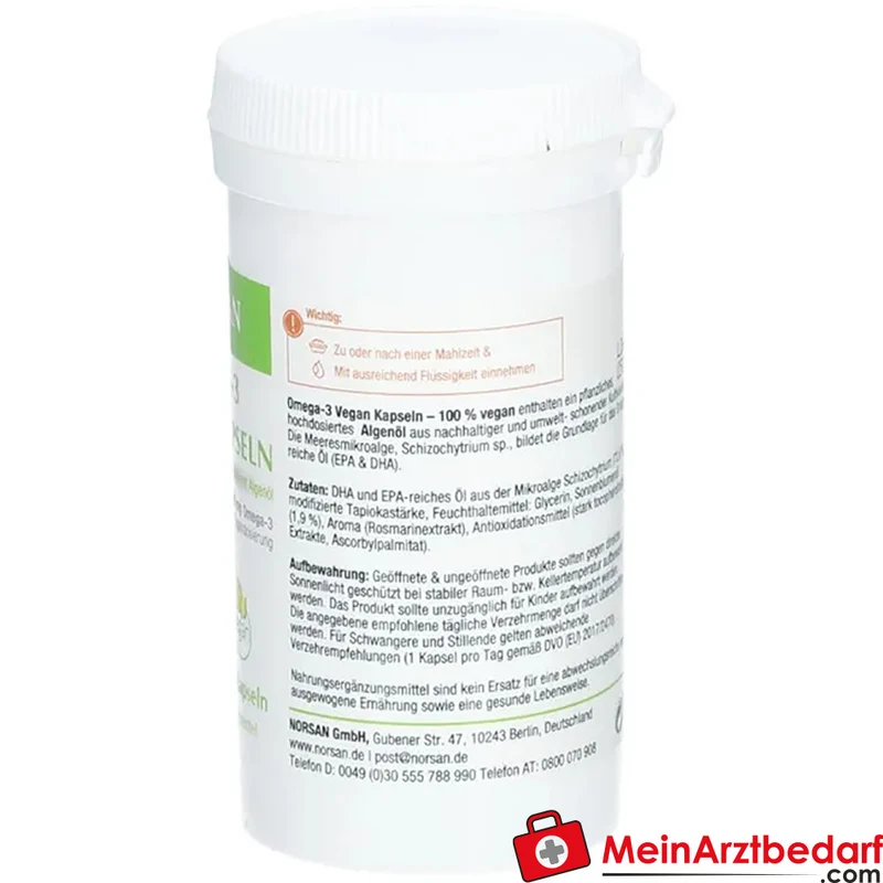 NORSAN Omega-3 Vegan Algenöl Kapseln 1.400 mg Omega-3 (EPA+DHA) 80 Stück
