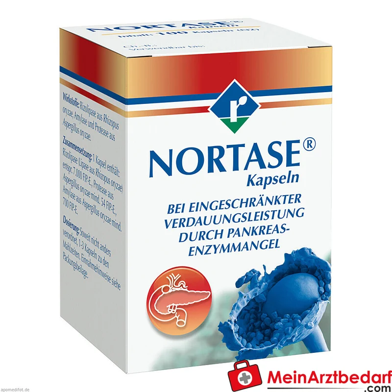 NORTASE Enzymkapseln Lipase/Amylase/Protease säurestabile Enzyme Packung
