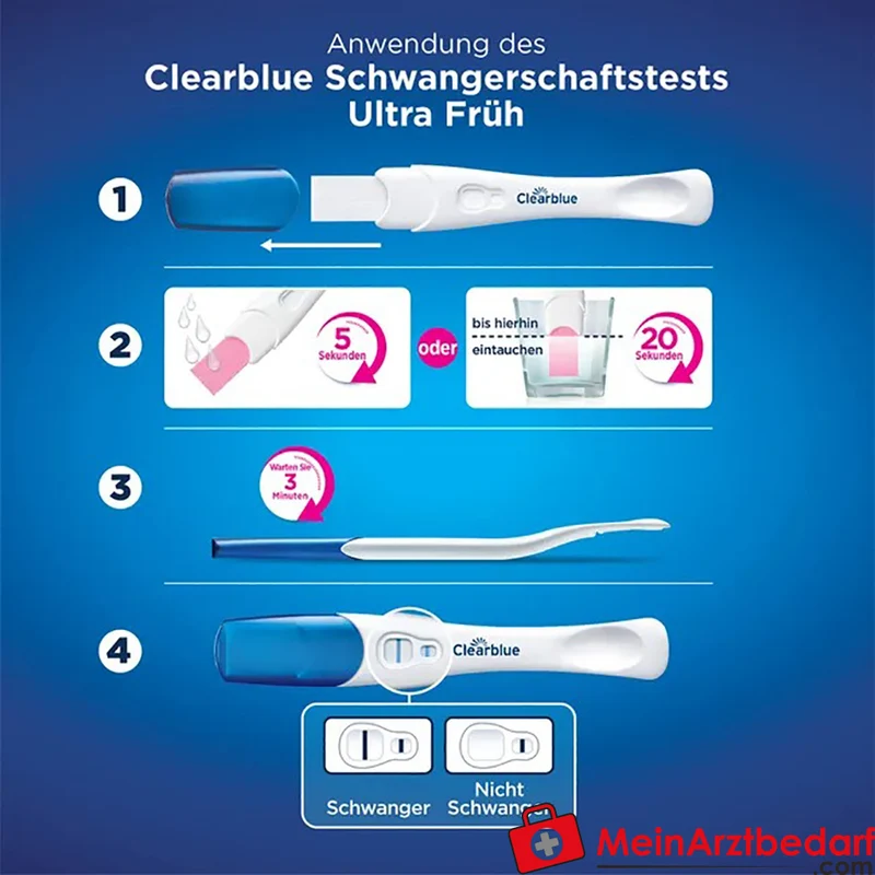 Clearblue Schwangerschaftstest Frühe Erkennung 10 mIU/ml Teststäbchen 1 Stück
