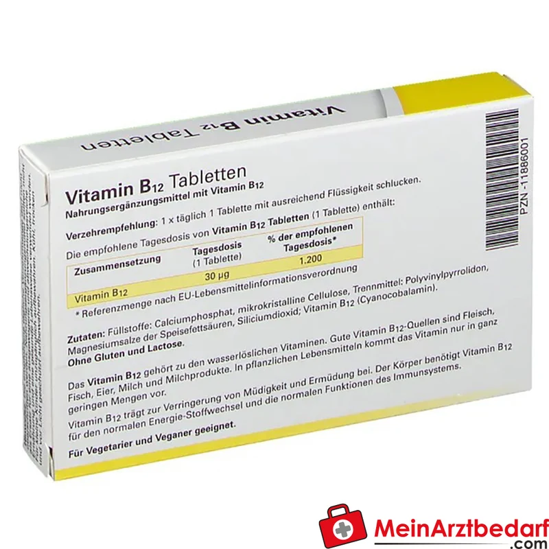 Twardy® Vitamin B12 30 µg (Cyanocobalamin) Tabletten 60 Stück