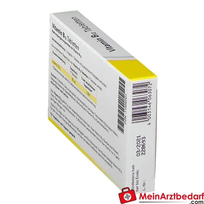 Twardy® Vitamin B12 30 µg (Cyanocobalamin) Tabletten 60 Stück