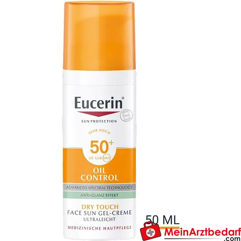 Eucerin Oil Control Face Sun Gel-Creme LSF 50+ Gesicht 50 ml für fettige, zu Akne neigende Haut