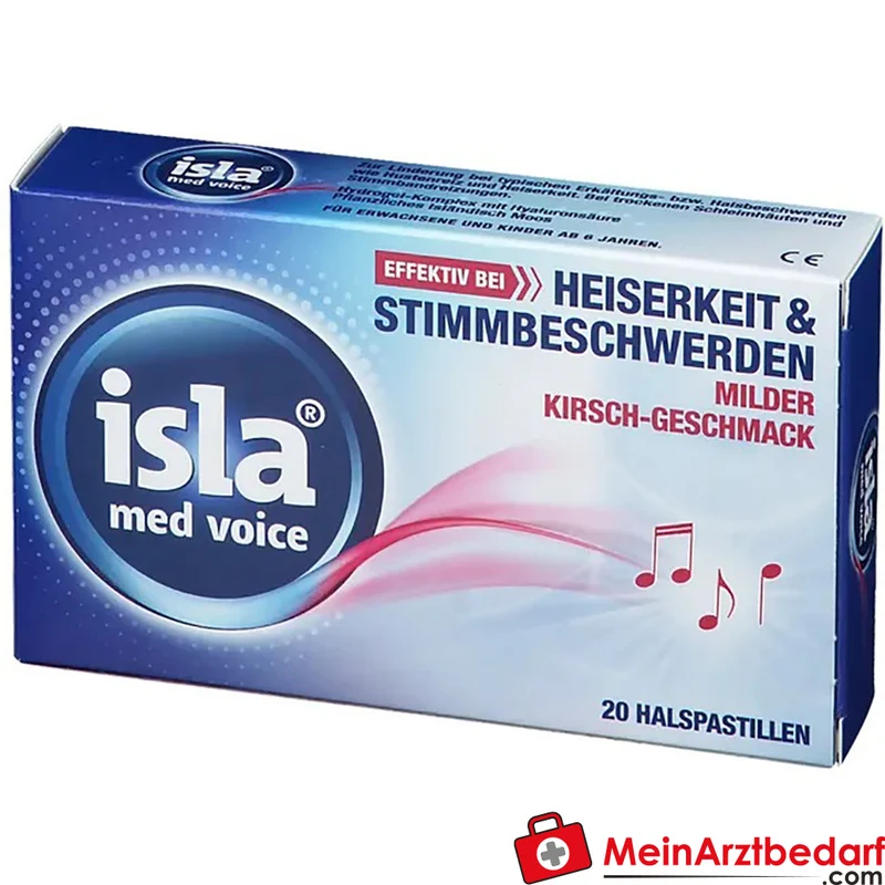 isla med voice Halspastillen mit Hyaluronsäure und Isländisch Moos 20 Stück
