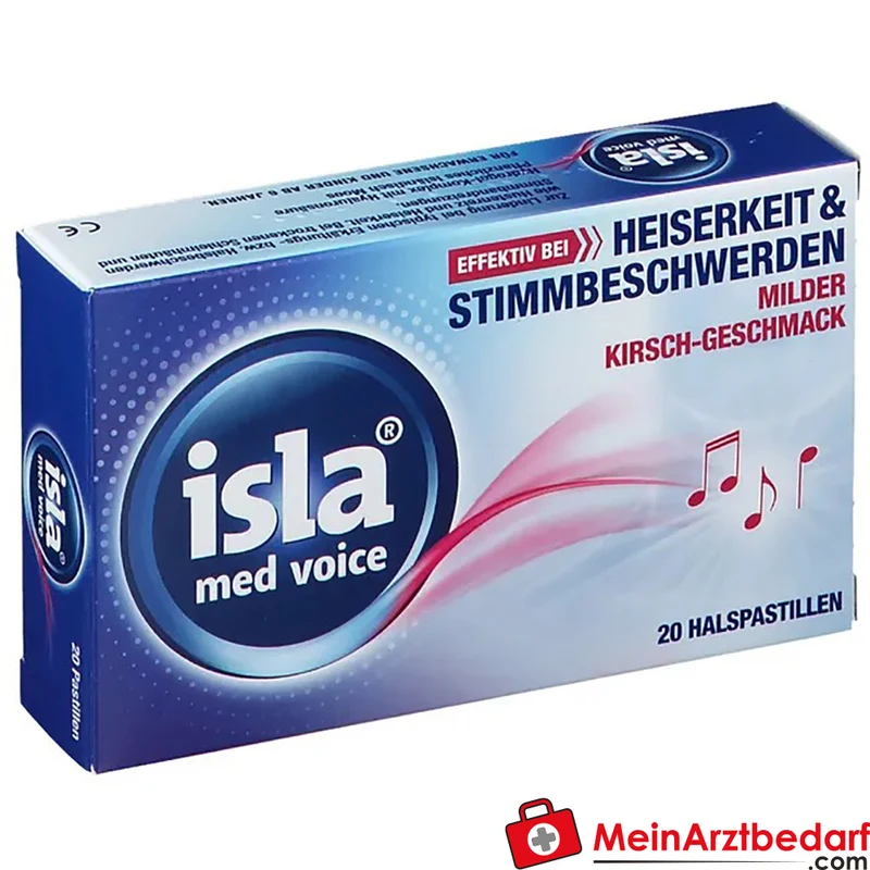 isla med voice Halspastillen mit Hyaluronsäure und Isländisch Moos 20 Stück