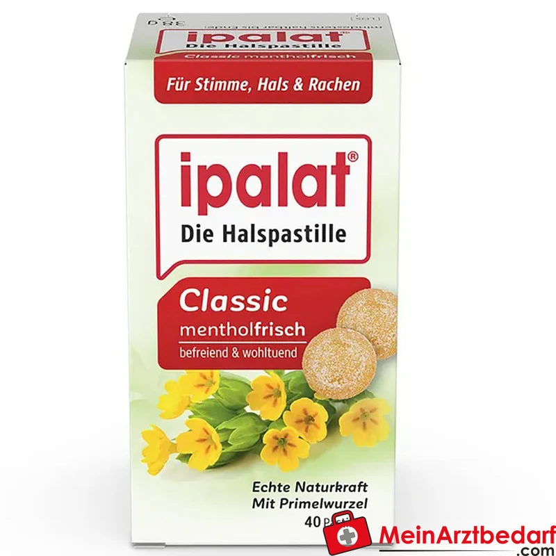 ipalat Halspastillen classic mit Primelwurzel und Menthol 40 Stück