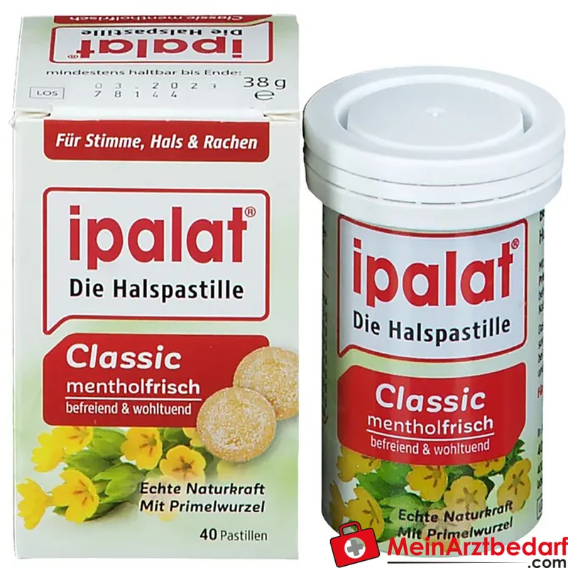 ipalat Halspastillen classic mit Primelwurzel und Menthol 40 Stück