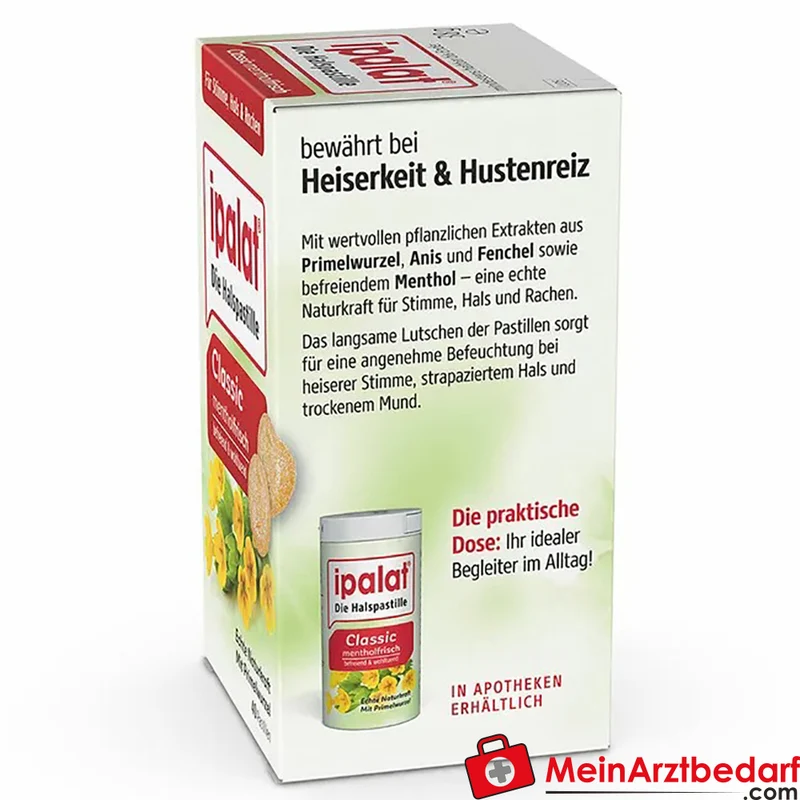 ipalat Halspastillen classic mit Primelwurzel und Menthol 40 Stück