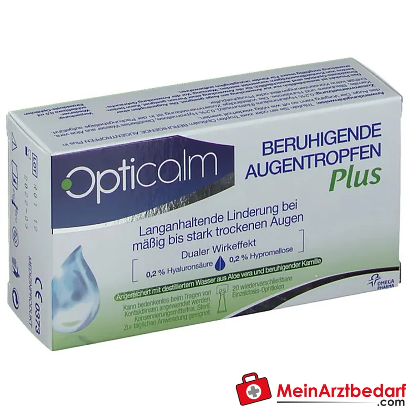 Opticalm beruhigende Augentropfen Plus Hypromellose 1 mg und Hyaluronsäure 1 mg Einzeldosis-Ophtiole 10 ml