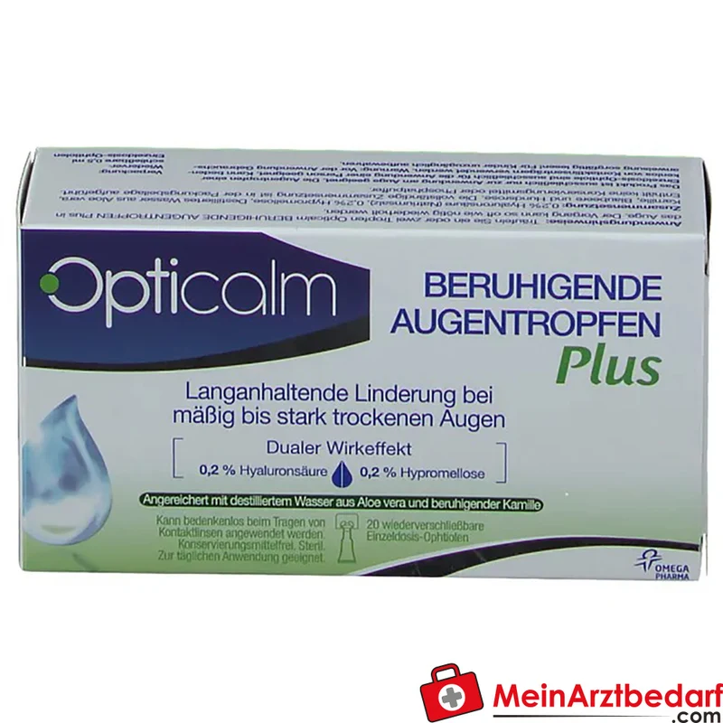 Opticalm beruhigende Augentropfen Plus Hypromellose 1 mg und Hyaluronsäure 1 mg Einzeldosis-Ophtiole 10 ml