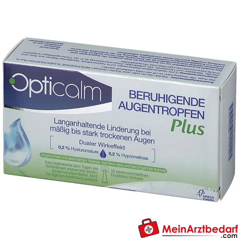 Opticalm beruhigende Augentropfen Plus Hypromellose 1 mg und Hyaluronsäure 1 mg Einzeldosis-Ophtiole 10 ml
