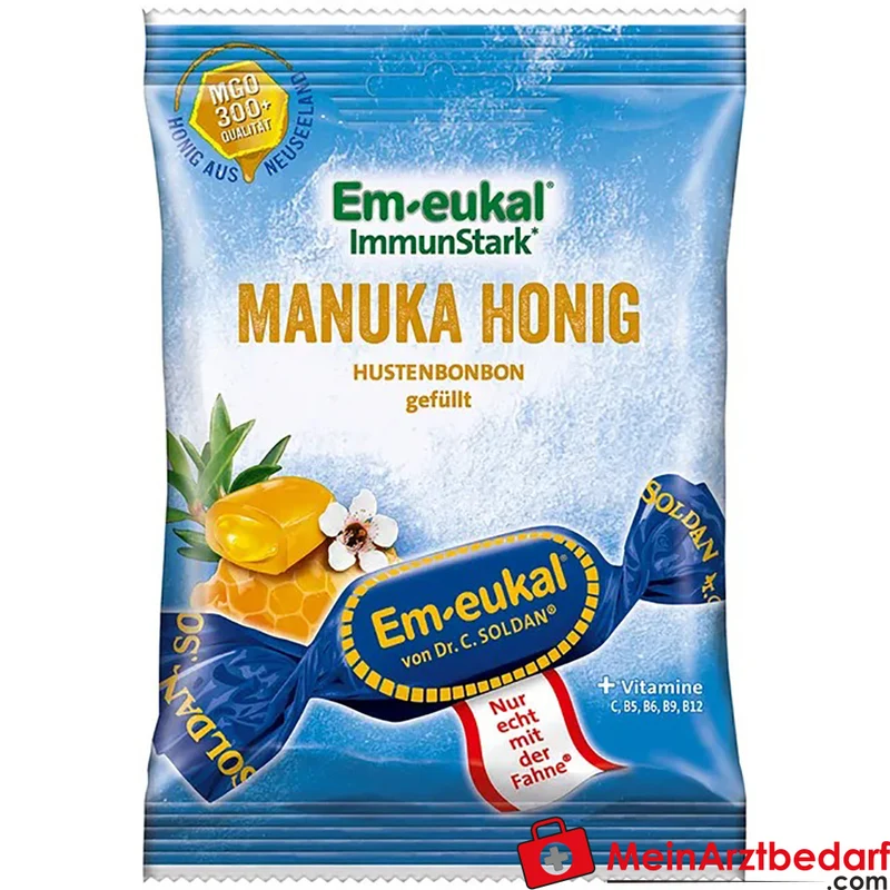 Em-eukal ImmunStark Manuka-Honig MGO 300+ Hustenbonbons mit Vitaminen C/B5/B6/B9/B12 75 g