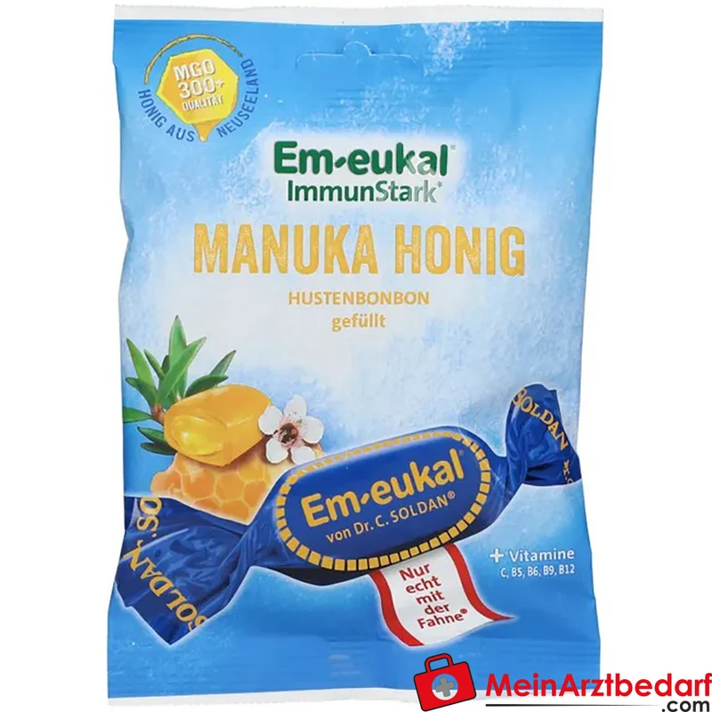 Em-eukal ImmunStark Manuka-Honig MGO 300+ Hustenbonbons mit Vitaminen C/B5/B6/B9/B12 75 g