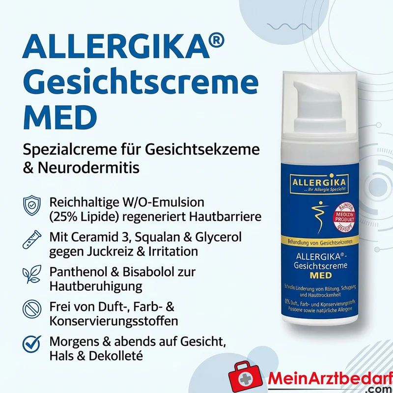 ALLERGIKA Gesichtscreme MED mit Ceramid 3 und Panthenol Creme 50 ml